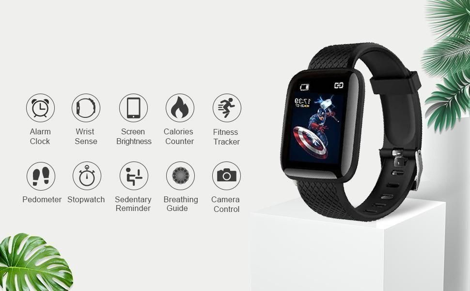 Smartwatch Bracelet Fitness Tracker Heart Rate Blood Pressure Pedometer Sleep Monitor